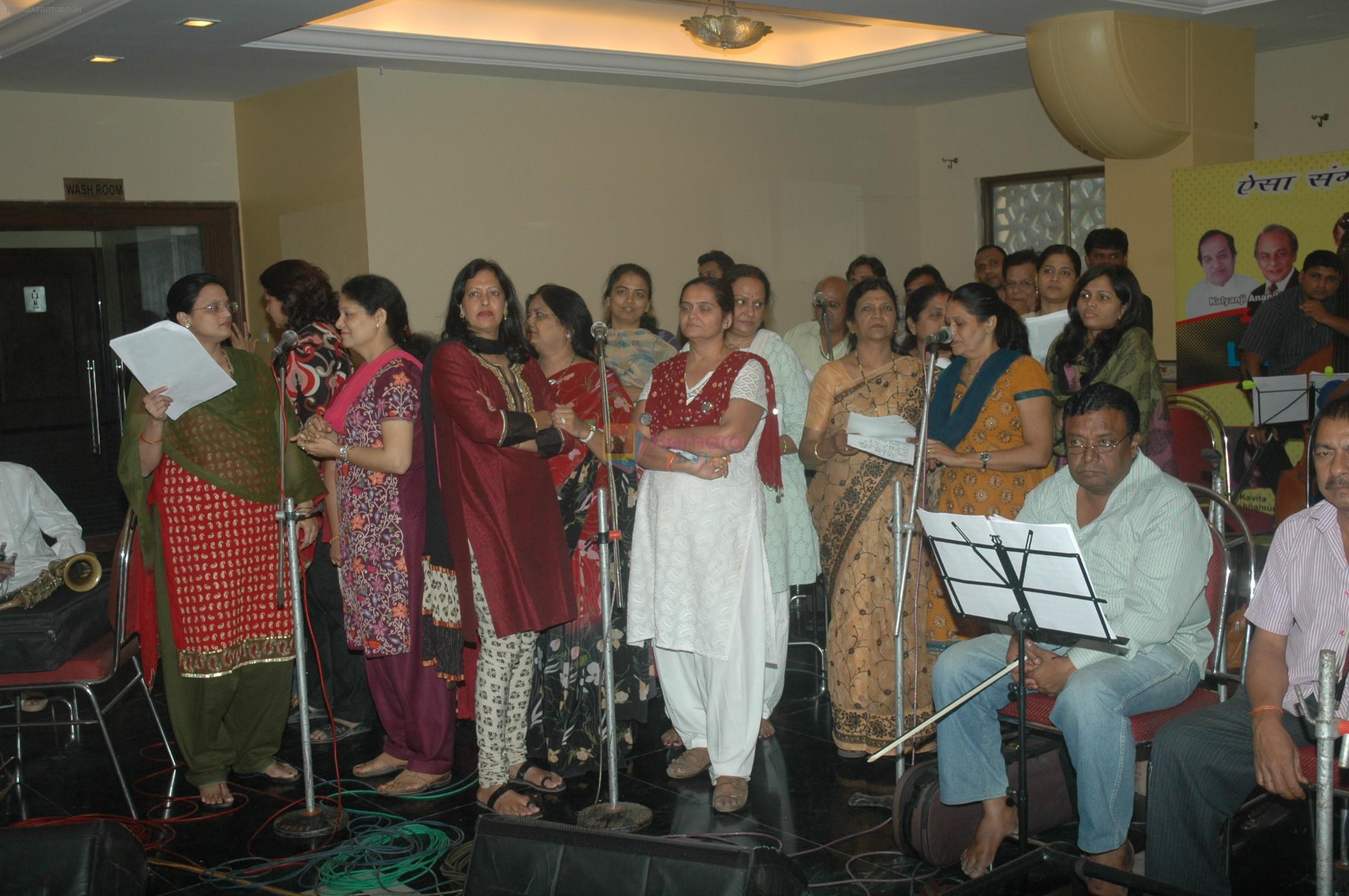 at the rehearsals for the Cancer Aid & Research Foundation's Music Heals 2011 with 100 live musicians under the Music Batonship of Jayanti Gosher & Kishore Sharma on 9th Nov 2011
