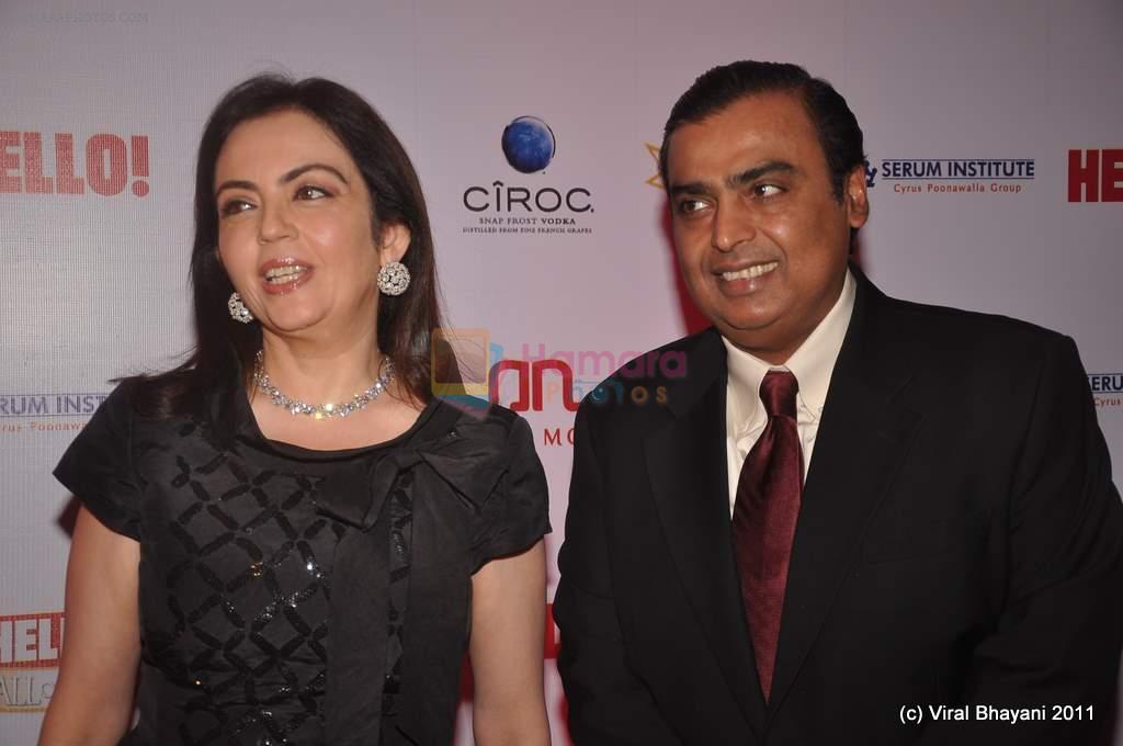 Nita Ambani, Mukesh Ambani at Hello Hall of Fame Awards in Trident, Mumbai on 9th Nov 2011