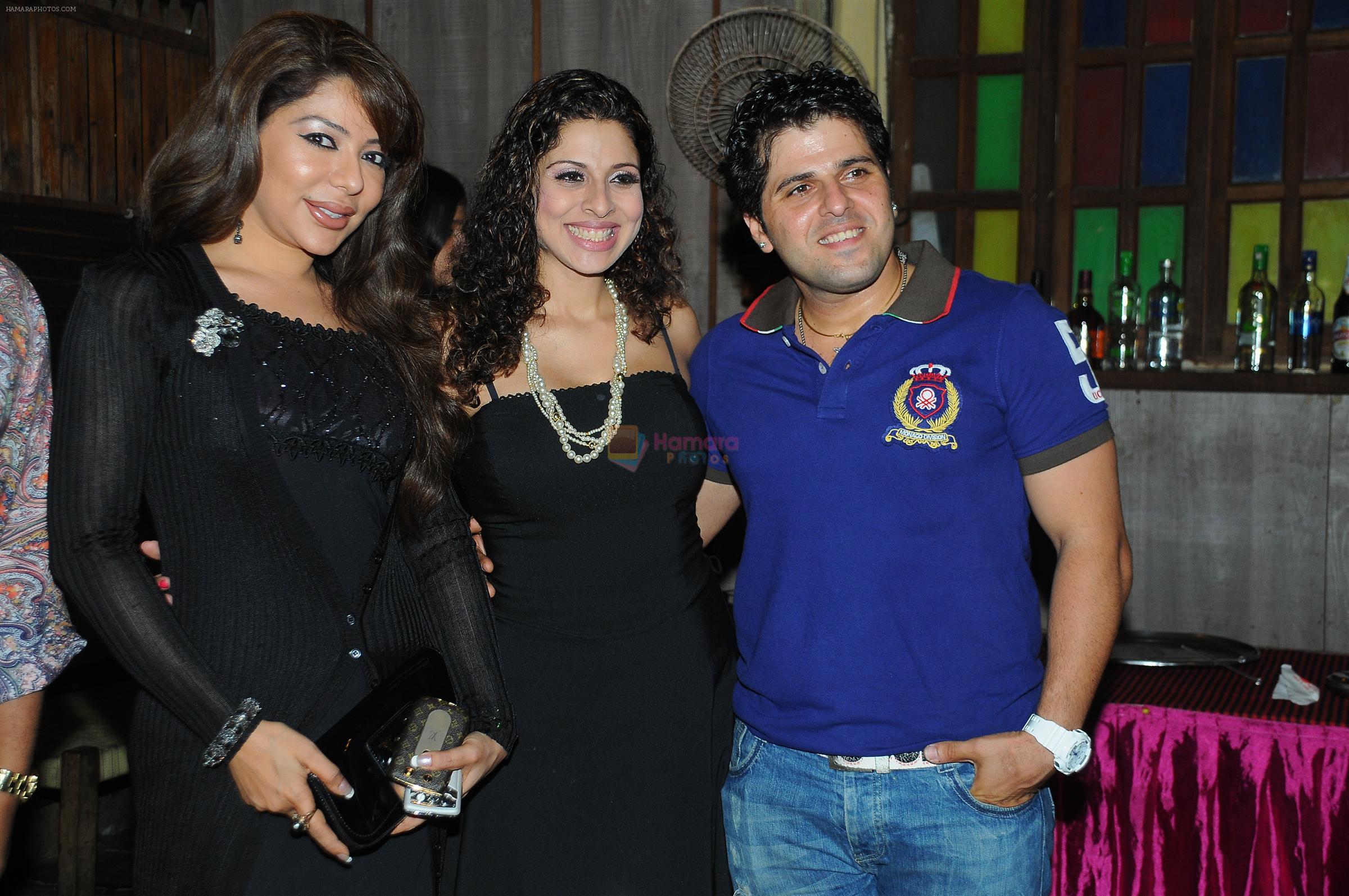Laila Khan with Tannaz & Bakhtiyar Irani at Bakhtiyar Irani's Birthday Party hosted by Tanaaz Irani on 15th Nov 2011