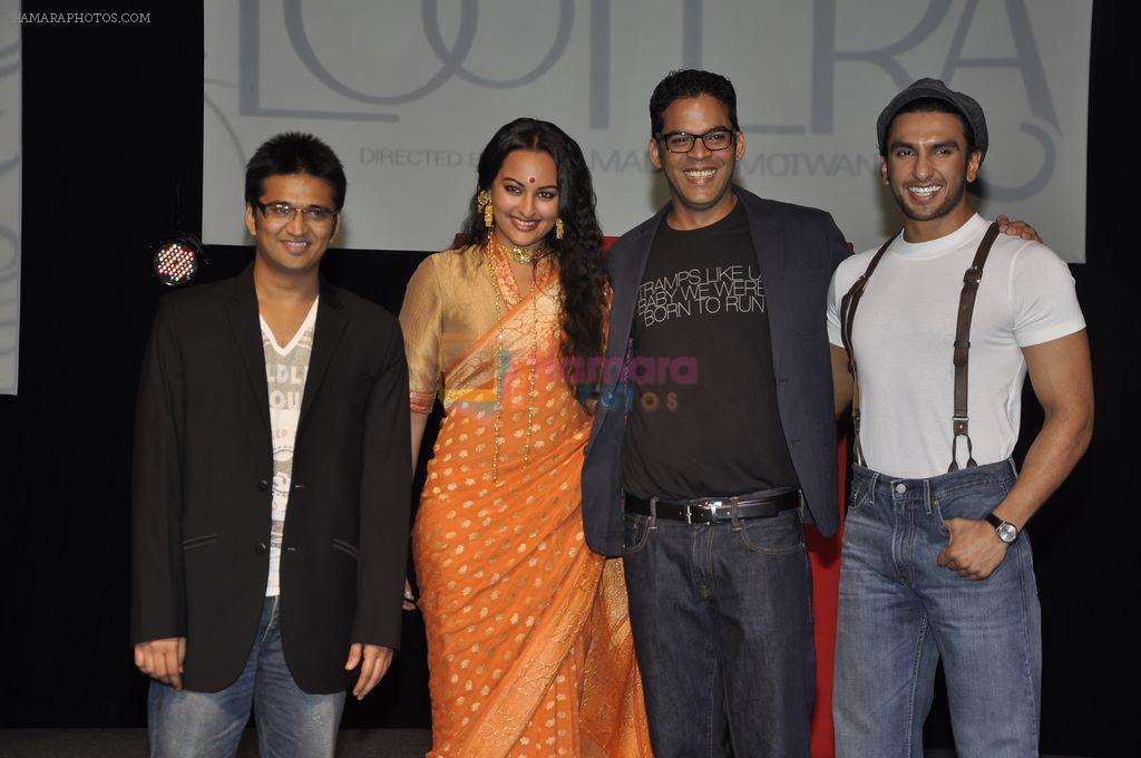 Ranveer Singh and Sonakshi Sinha at the launch of movie Lootera in Yashraj Studio, Mumbai on 16th Nov 2011