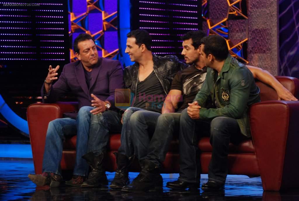 Sanjay Dutt, Akshay Kumar, John Abraham, Salman Khan on the sets of Big Boss 5 on 18th Nov 2011