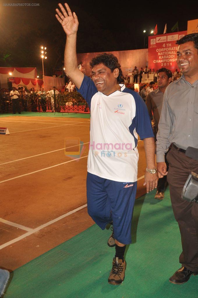 Johnny Lever at National Kabaddi championship in Dadar, Mumbai on 23rd Nov 2011