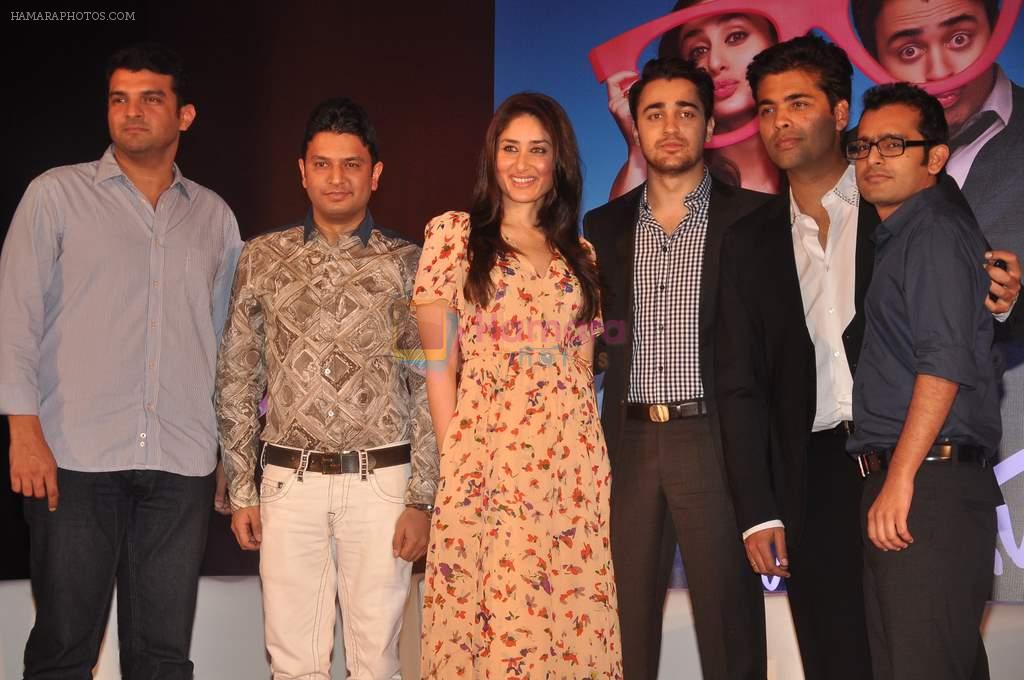 Kareena Kapoor, Imran Khan, Karan Johar, Shakun Batra, Bhushan Kumar at the launch of Ek Main Aur Ekk Tu first look in Taj Lands End on 30th Nov 2011