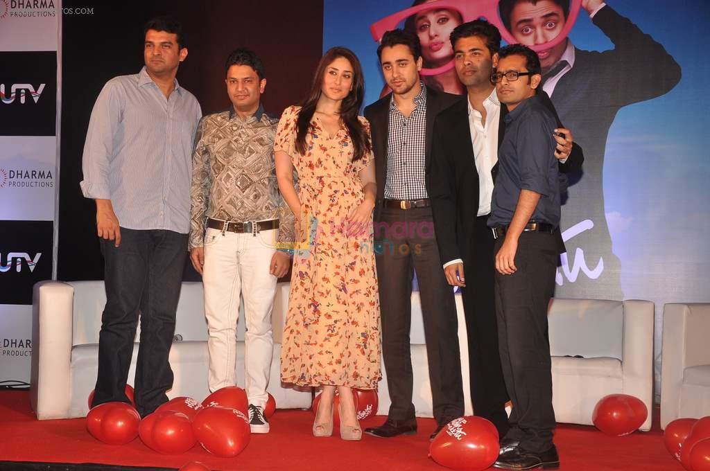 Kareena Kapoor, Imran Khan, Karan Johar, Shakun Batra, Bhushan Kumar at the launch of Ek Main Aur Ekk Tu first look in Taj Lands End on 30th Nov 2011