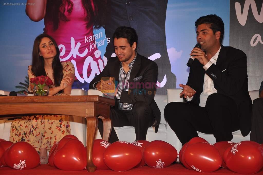 Kareena Kapoor, Imran Khan, Karan Johar at the launch of Ek Main Aur Ekk Tu first look in Taj Lands End on 30th Nov 2011