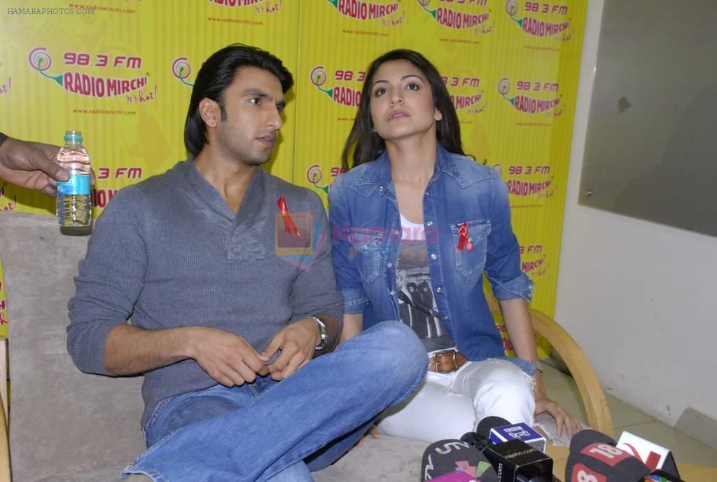Anushka Sharma, Ranveer Singh promote their film Ladies VS Ricky Bahl at 98.3 FM Radio Mirchi in Lower Parel on 1st Dec 2011