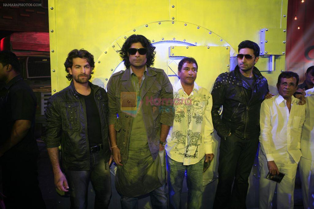 Abhishek Bachchan, Neil Mukesh, Sikander Kher at the Music launch of Players in Juhu, Mumbai on 9th Dec 2011