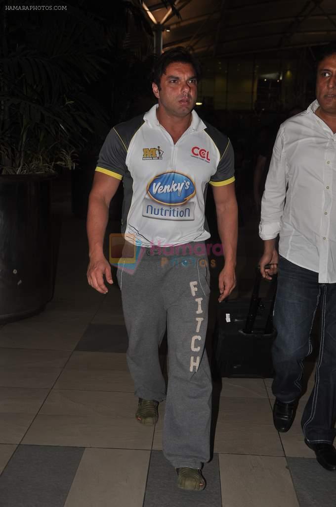 Sohail Khan return after CCL cricket match in Airport, Mumbai on 20th Dec 2011