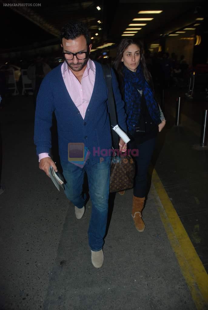 Saif Ali Khan, Kareena Kapoor off for a vacation in Airport on 25th Dec 2011