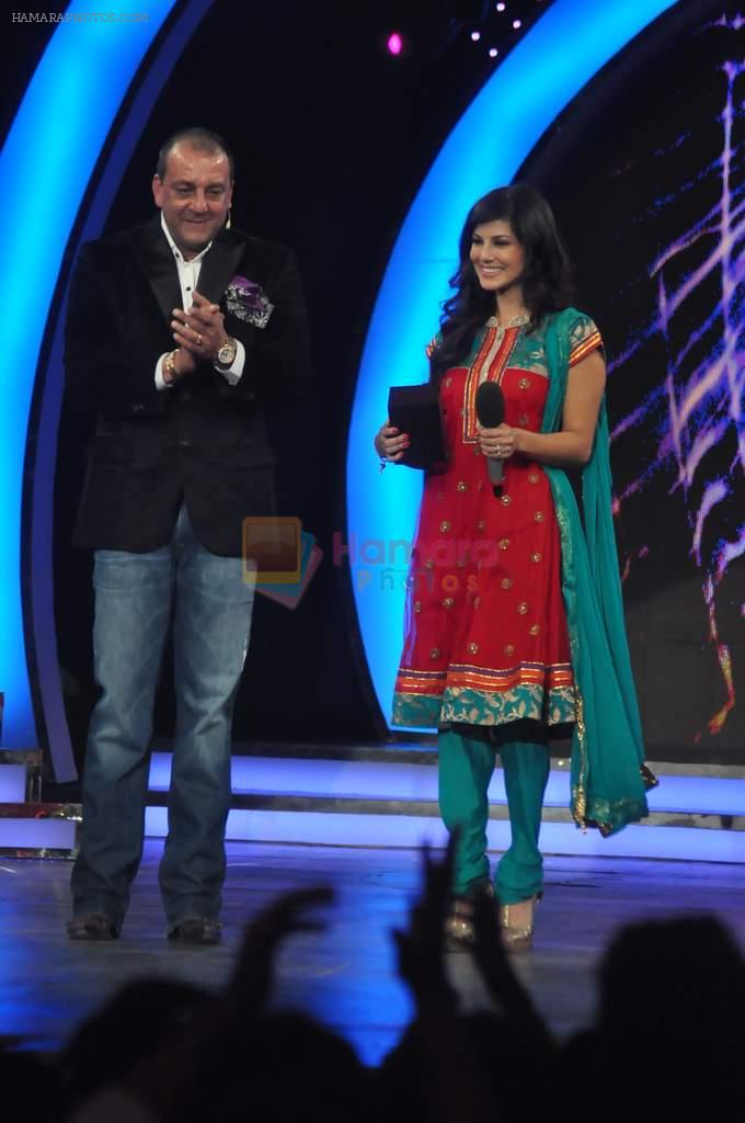 Sunny Leone, Sanjay Dutt On the sets of Bigg Boss 5 with Players star cast on 31st Dec 2011
