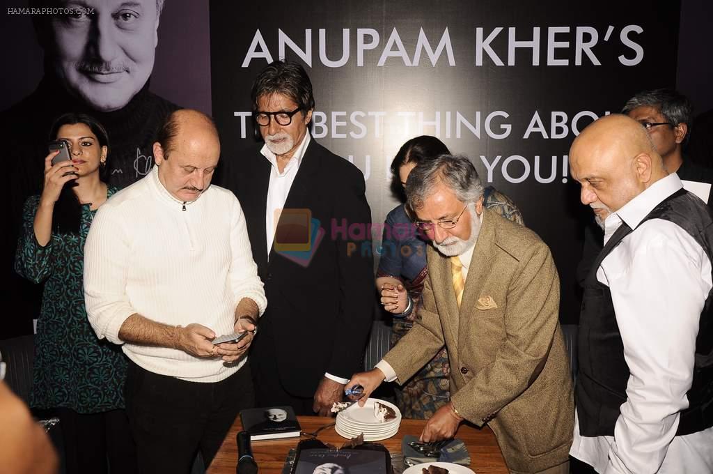 Amitabh Bachchan, Anupam Kher, Kiron Kher, Pritish Nandy at Anupam Kher's book launch in Le Sutra on 3rd Jan 2012