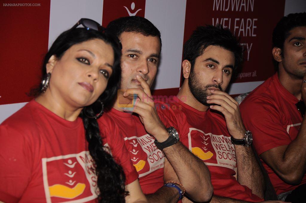 Tanvi Azmi, Ranbir Kapoor, Rohit Roy, Prateik Babbar at Mijwan press conf in Bandra, Mumbai on 6th Jan 2012