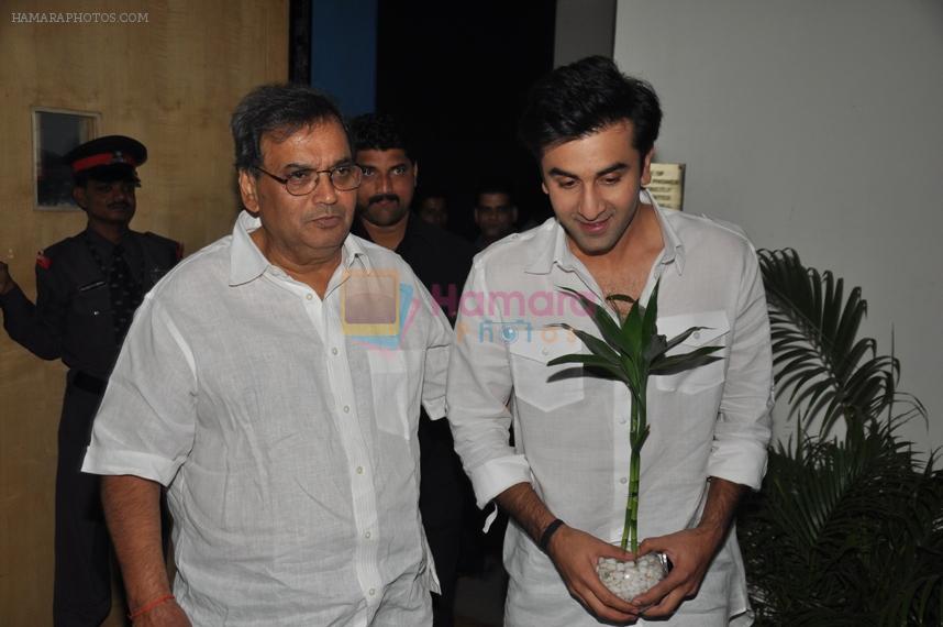 Subhash Ghai -Founder & Chairman of Whistling Woods International with Ranbir Kapoor at Whistling Woods International
