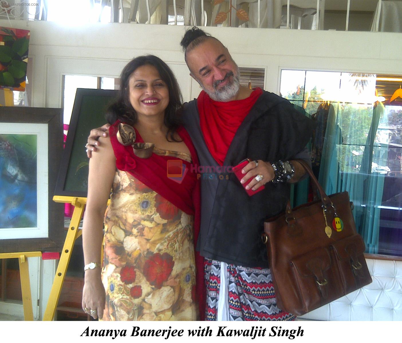 Ananya Banerjee with Kawaljit Singh at the Art and Fashion Brunch in The Wedding Cafe n Lounge on 22nd Jan 2012