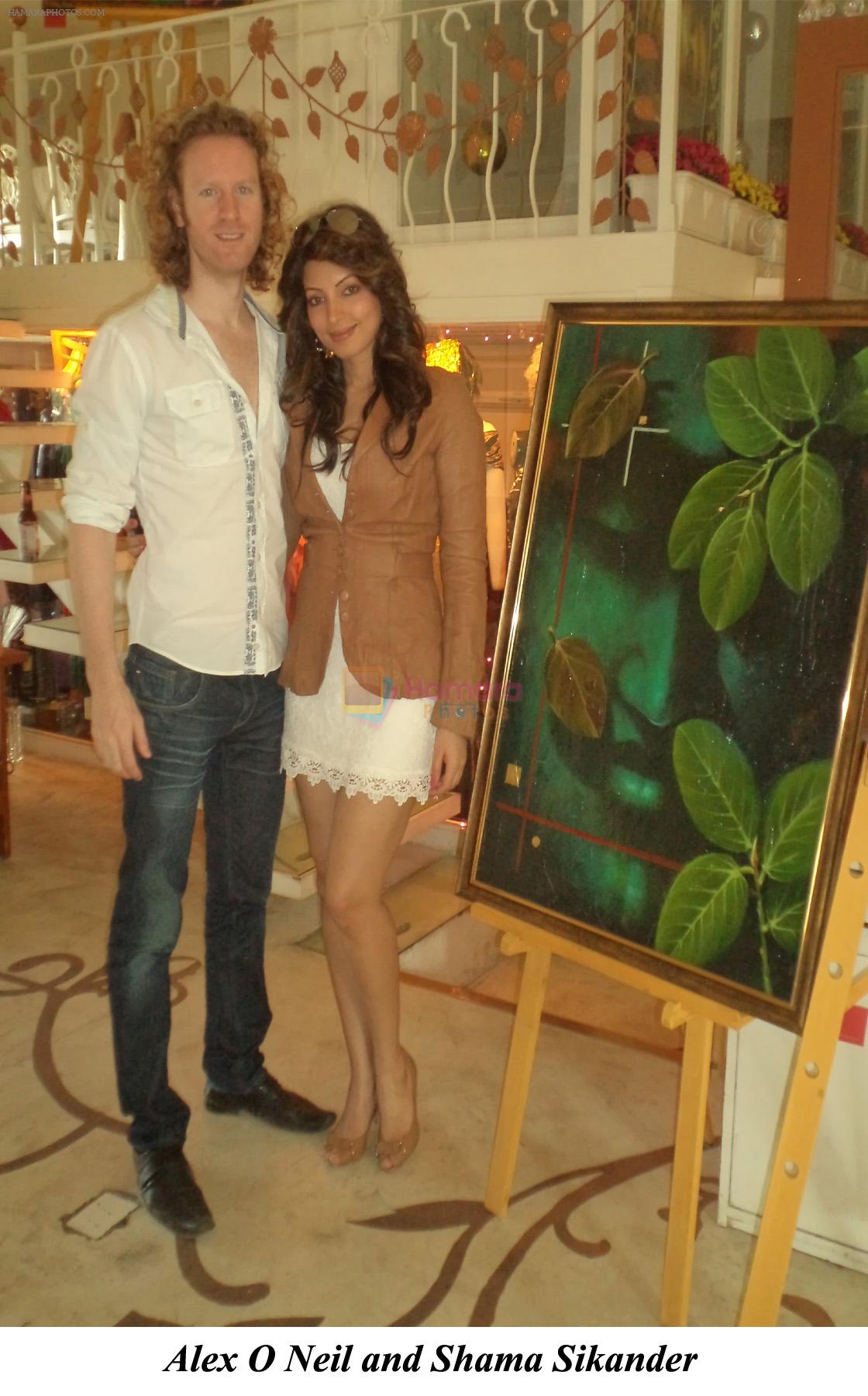 Alex O Neil and Shama Sikander at the Art and Fashion Brunch in The Wedding Cafe n Lounge on 22nd Jan 2012