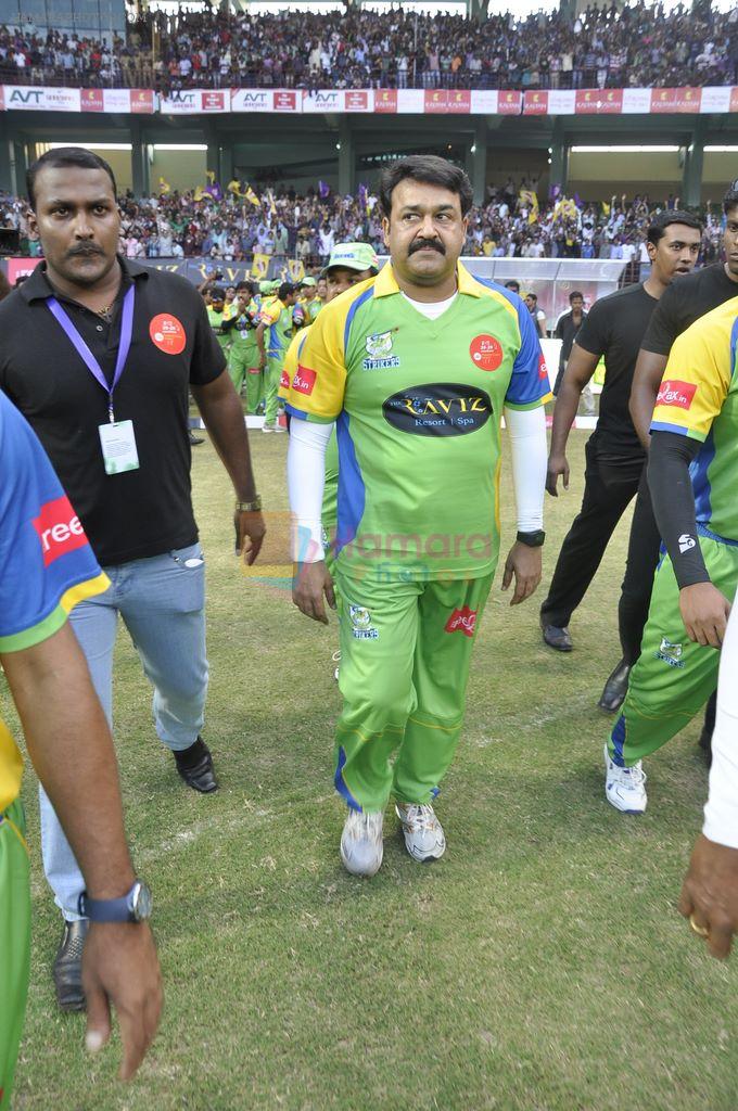 Mohanlal at MUmbai Heroes CCl match in Kochi on 23rd JAn 2012