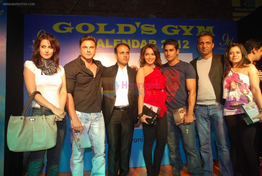 Shazahn Padamsee, Prateik Babbar, Sohail Khan, Tulip Joshi at Gold Gym calendar launch in Bandra, Mumbai on 24th Jan 2012