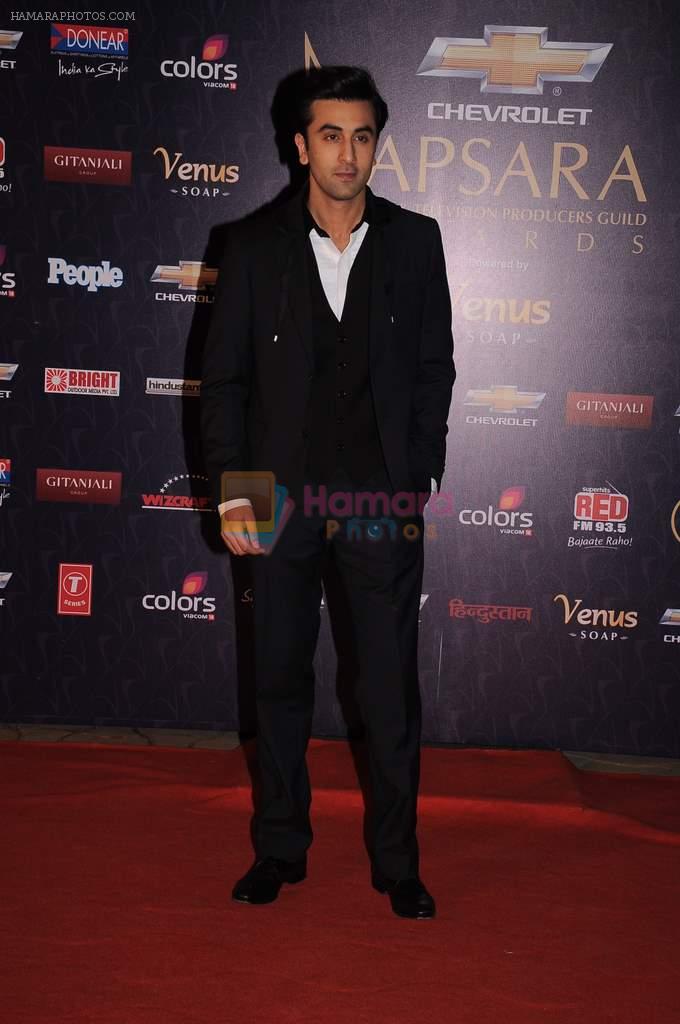 Ranbir Kapoor at the 7th Chevrolet Apsara Awards 2012 Red Carpet in Yashraj Studio, Mumbai on 25th Jan 2012