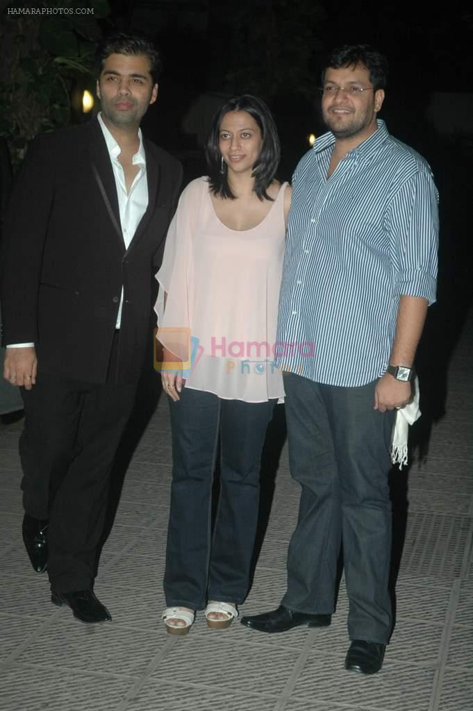 Karan Johar, Karan Malhotra at Hrihtik's party for Agneepath in Juhu, Mumbai on 28th Jan 2012