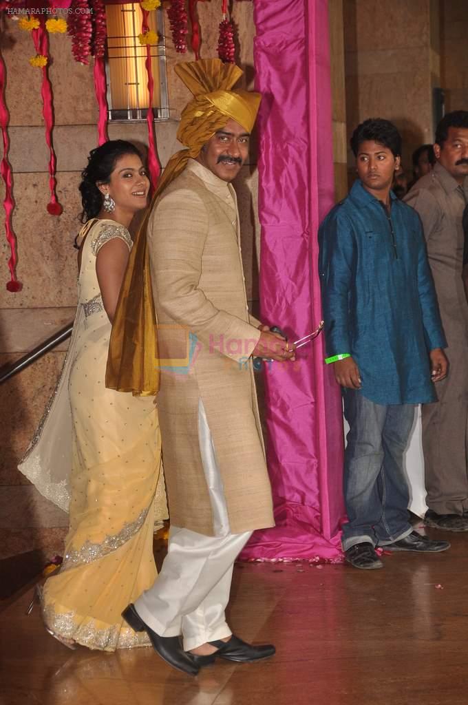 Kajol, Ajay Devgan at Ritesh Deshmukh and Genelia wedding in Grand Hyatt, Mumbai on 3rd Feb 2012