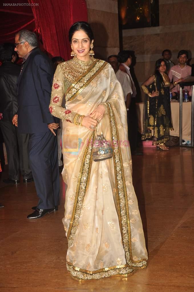 Sridevi at Genelia D'souza and Ritesh Deshmukh wedding reception in Hotel Grand Hyatt, Mumbai on 4th Feb 2012