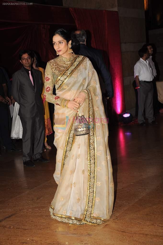 Sridevi at Genelia D'souza and Ritesh Deshmukh wedding reception in Hotel Grand Hyatt, Mumbai on 4th Feb 2012