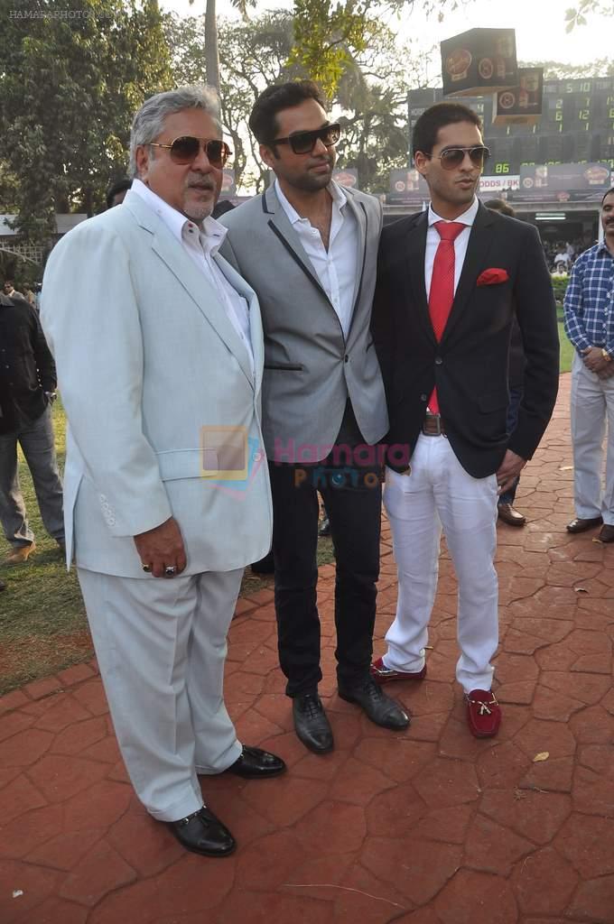 Abhay Deol, Siddharth Mallya, Vijay Mallya at Mcdowell Signature Derby day 1 in RWITC on 5th Feb 2012