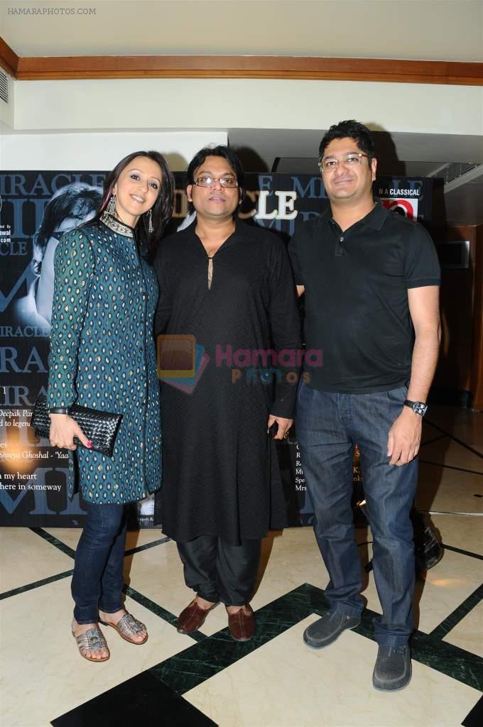 Ishita Arun, Deepak Pandit  with a friend at the launch of Deepak Pandit's Album Miracle in at Orchid Hotel, Vile Parle on 8th Feb 2012