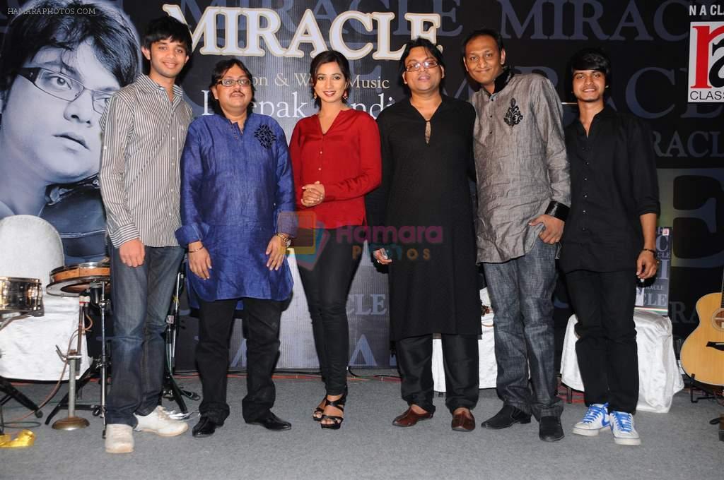 Shreya Ghoshal with Deepak Pandit at the launch of Deepak Pandit's Album Miracle in at Orchid Hotel, Vile Parle on 8th Feb 2012