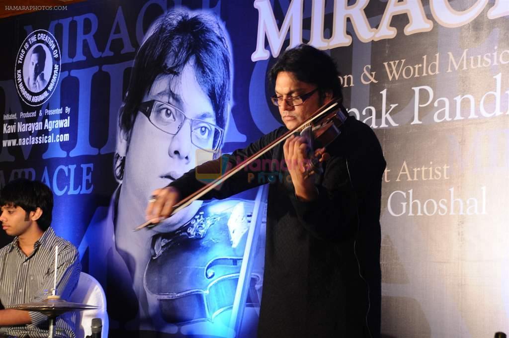 Deepak Pandit at the launch of Deepak Pandit's Album Miracle in at Orchid Hotel, Vile Parle on 8th Feb 2012