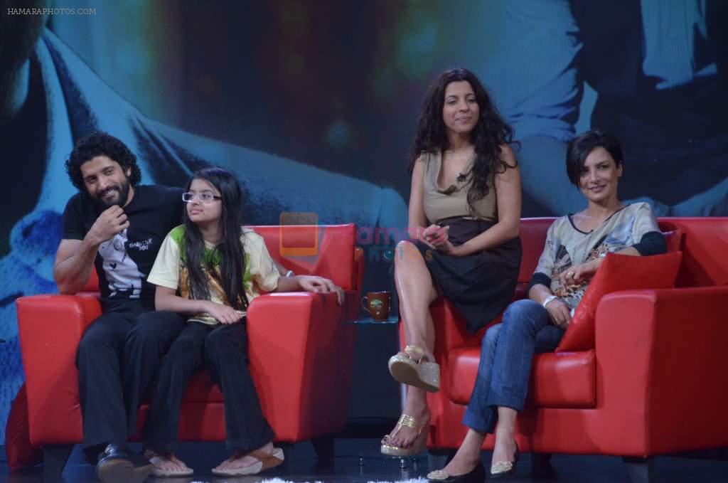 Zoya Akhtar, Farhan Akhtar, Adhuna Akhtar on the sets of NDTV Issi Ka Naam Zindagi in Yashraj on 25th Feb 2012