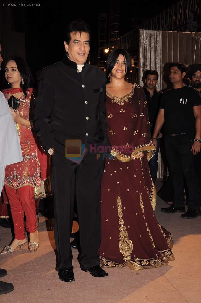 Jeetendra, Ekta Kapoor at the Honey Bhagnani wedding reception on 28th Feb 2012