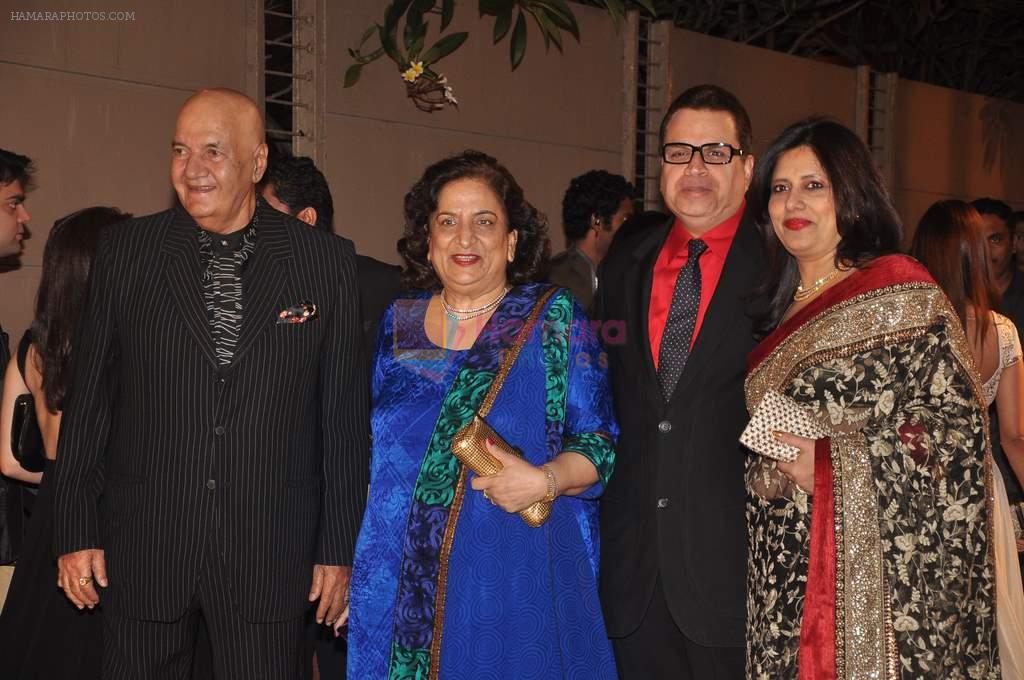 Prem Chopra, Ramesh Taurani  at the Honey Bhagnani wedding reception on 28th Feb 2012
