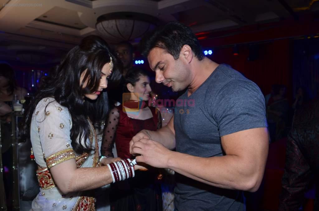Sohail KHan, Urvashi Sharma iat Sachin Joshi's wedding reception with Urvashi Sharma in J W Marriott, Mumbai on 2nd March 2012
