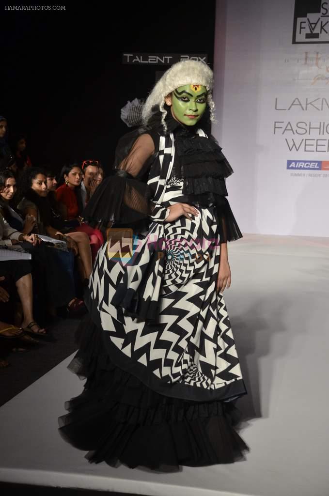 Model walk the ramp for Sapna Bhavnani and Sukriti Grover Show at lakme fashion week 2012 in Grand Hyatt, Mumbai on 2nd March 2012