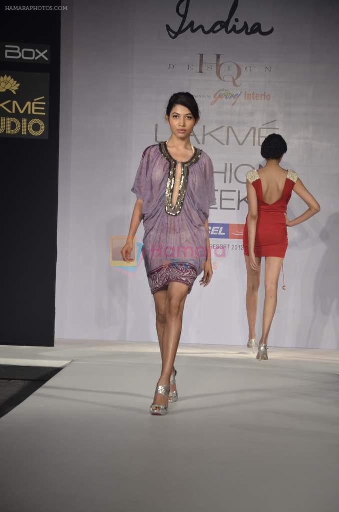 Model walk the ramp for Indira by Body Drapes Show at lakme fashion week 2012 Day 2 in Grand Hyatt, Mumbai on 3rd March 2012
