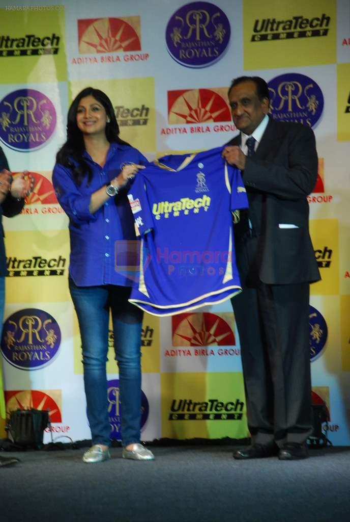 Shilpa Shetty at the launch of Ultratech cement jersey for Rajasthan Royals in J W MArriott on 5th March 2012