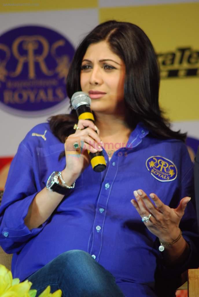 Shilpa Shetty at the launch of Ultratech cement jersey for Rajasthan Royals in J W MArriott on 5th March 2012