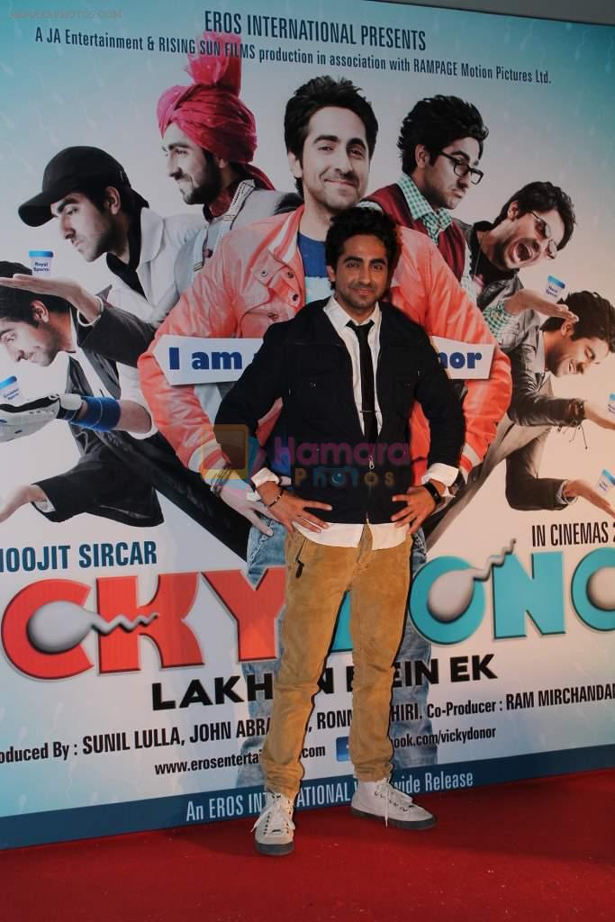 Ayushmann Khurrana at the first look at Vicky Donor film in Cinemax on 7th March 2012