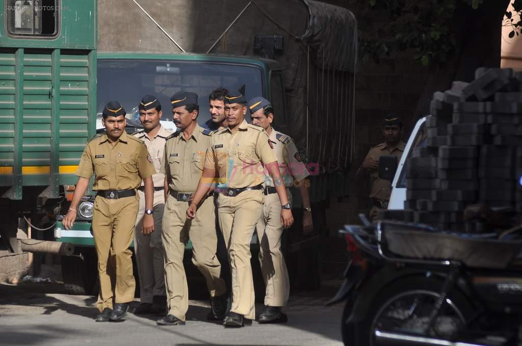John abraham with the police in Mumbai on 9th March 2012