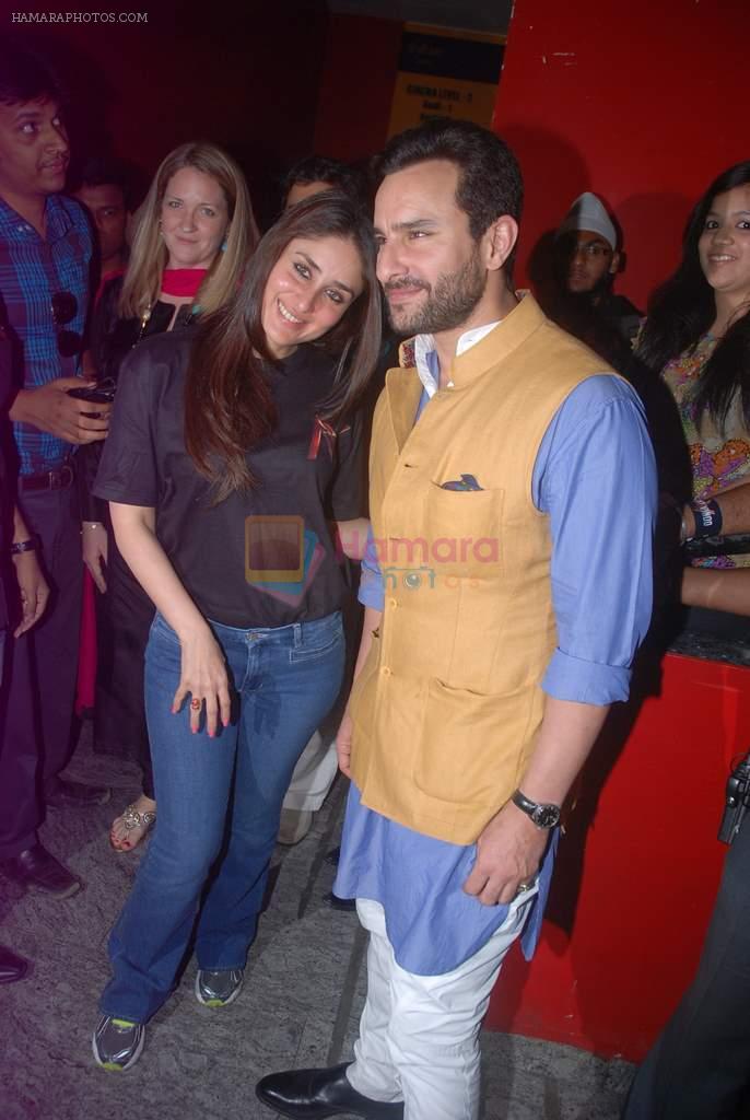 Saif Ali Khan, Kareena Kapoor at Agent Vinod screening at PVR Juhu, Mumbai on 22nd March 2012
