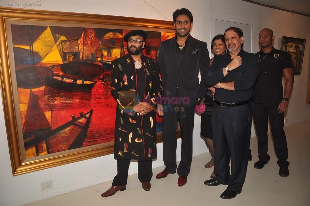 paresh, abhishek and vikram at Paresh Maity art event in ICIA on 22nd March 2012