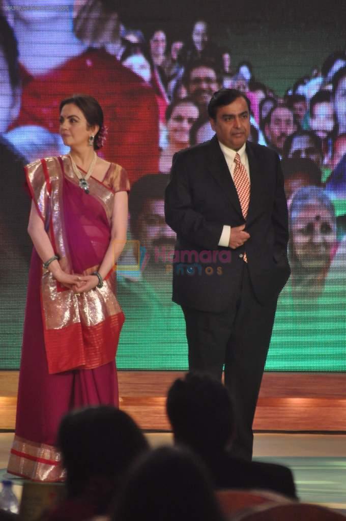 Nita Ambani, Mukesh Ambani at CNN IBN Heroes Awards in Grand Hyatt, Mumbai on 24th March 2012