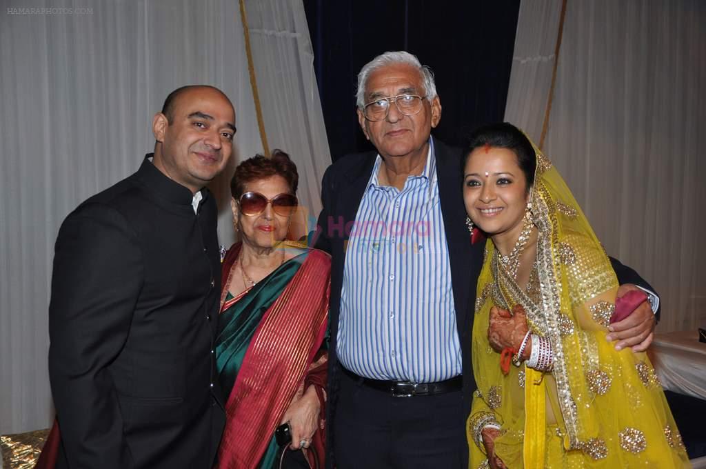 Shiv and Reemma with Shiv's parents Suman and Kant Raman Singh at Reema Sen wedding reception in Mumbai on 25th March 2012