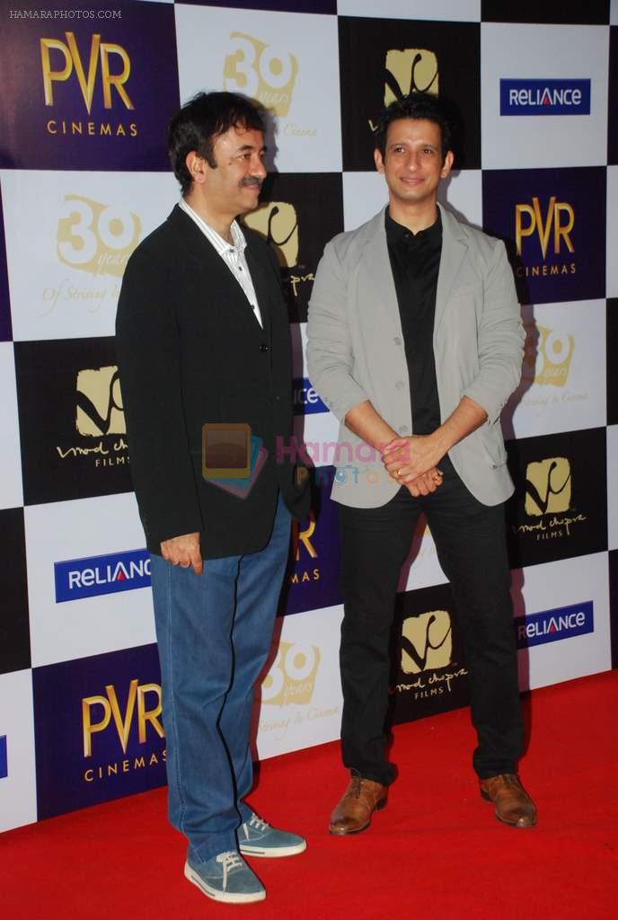 Sharman Joshi, Rajkumar Hirani, Vidhu Vinod Chopra at Parinda premiere in PVR on 29th March 2012