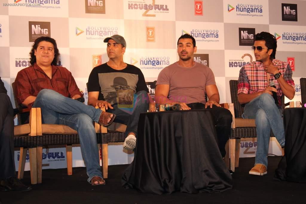 John Abraham, Sajid Khan, Akshay Kumar, Ritesh Deshmukh promote Housefull 2 at the launch of limited edition stocks of BH's Game Of Fame in J W Marriott on 30th March 2012
