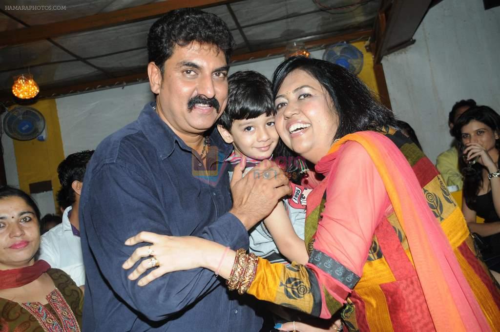 Swati with her husband and Son at Rohit Verma's sis bash in Mumbai on 3rd April 2012