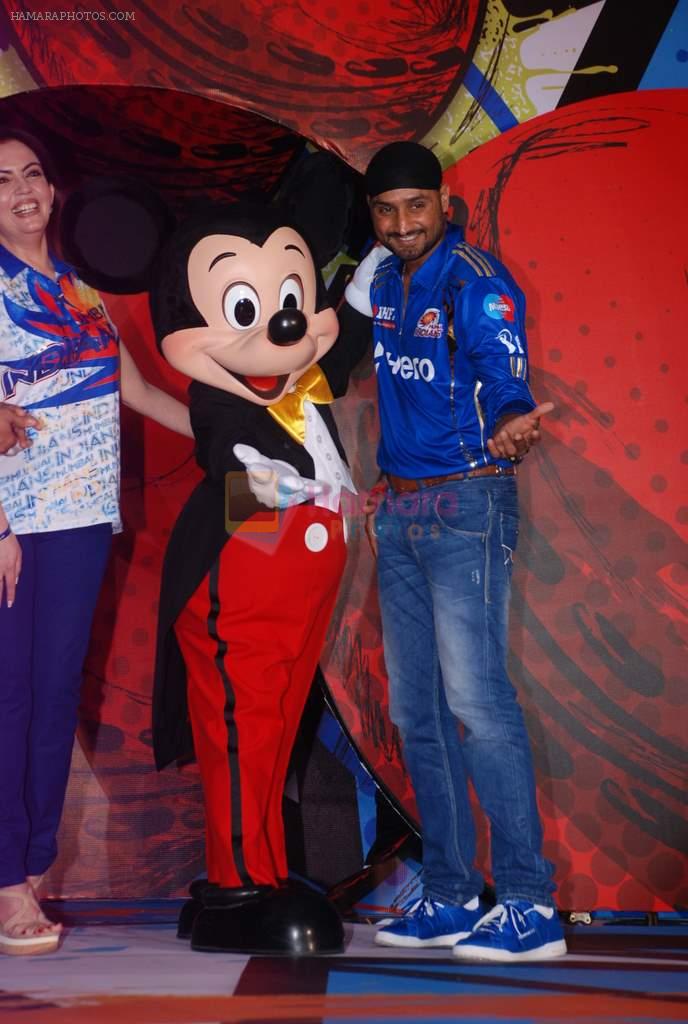 Nita Ambani, Harbhajan Singh at Mumbai Indians Mickey merchandise launch in Trident, Mumbai on 5th April 2012