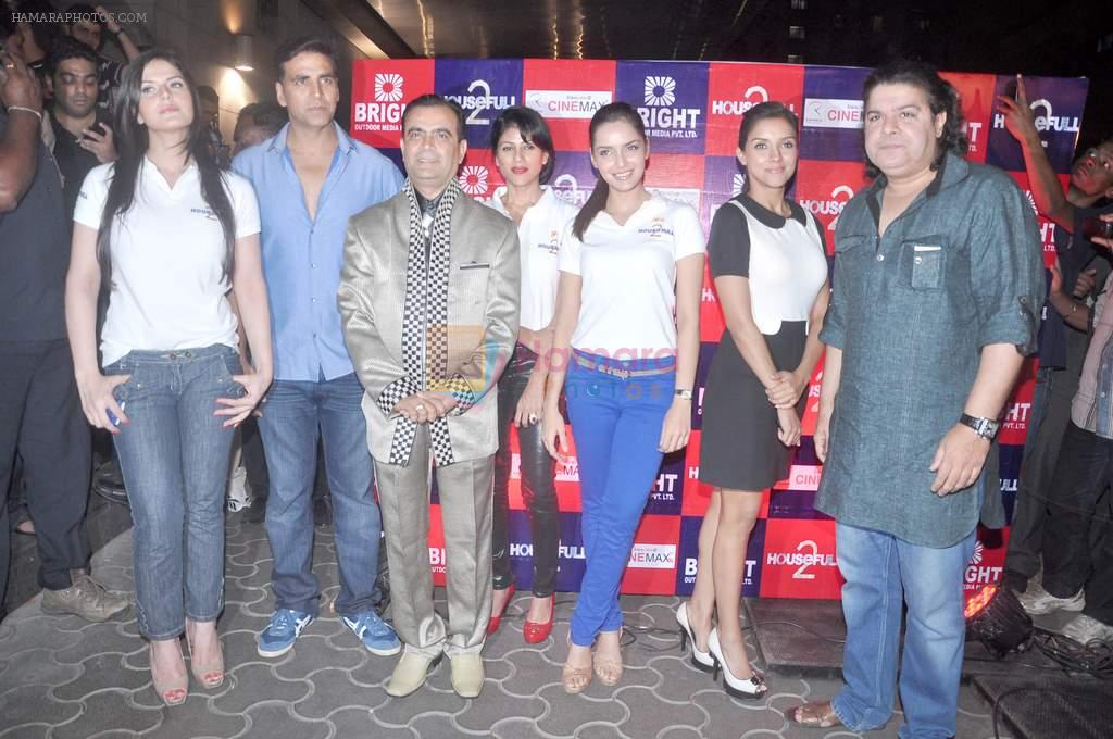 Zarine Khan, Akshay Kumar, Yogesh Lakhani, Shazahn Padamsee, Asin, Sajid Khan at the Special screening of Housefull 2 hosted by Yogesh Lakhani on 6th April 2012