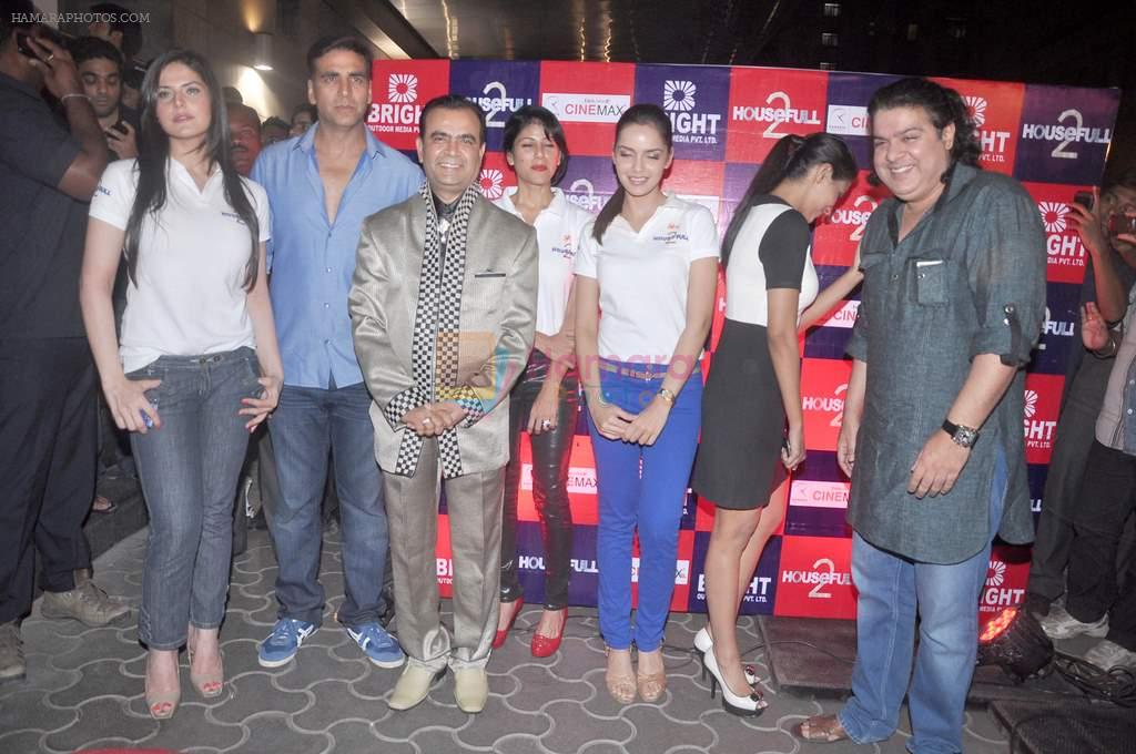 Zarine Khan, Akshay Kumar, Yogesh Lakhani, Shazahn Padamsee, Asin, Sajid Khan at the Special screening of Housefull 2 hosted by Yogesh Lakhani on 6th April 2012